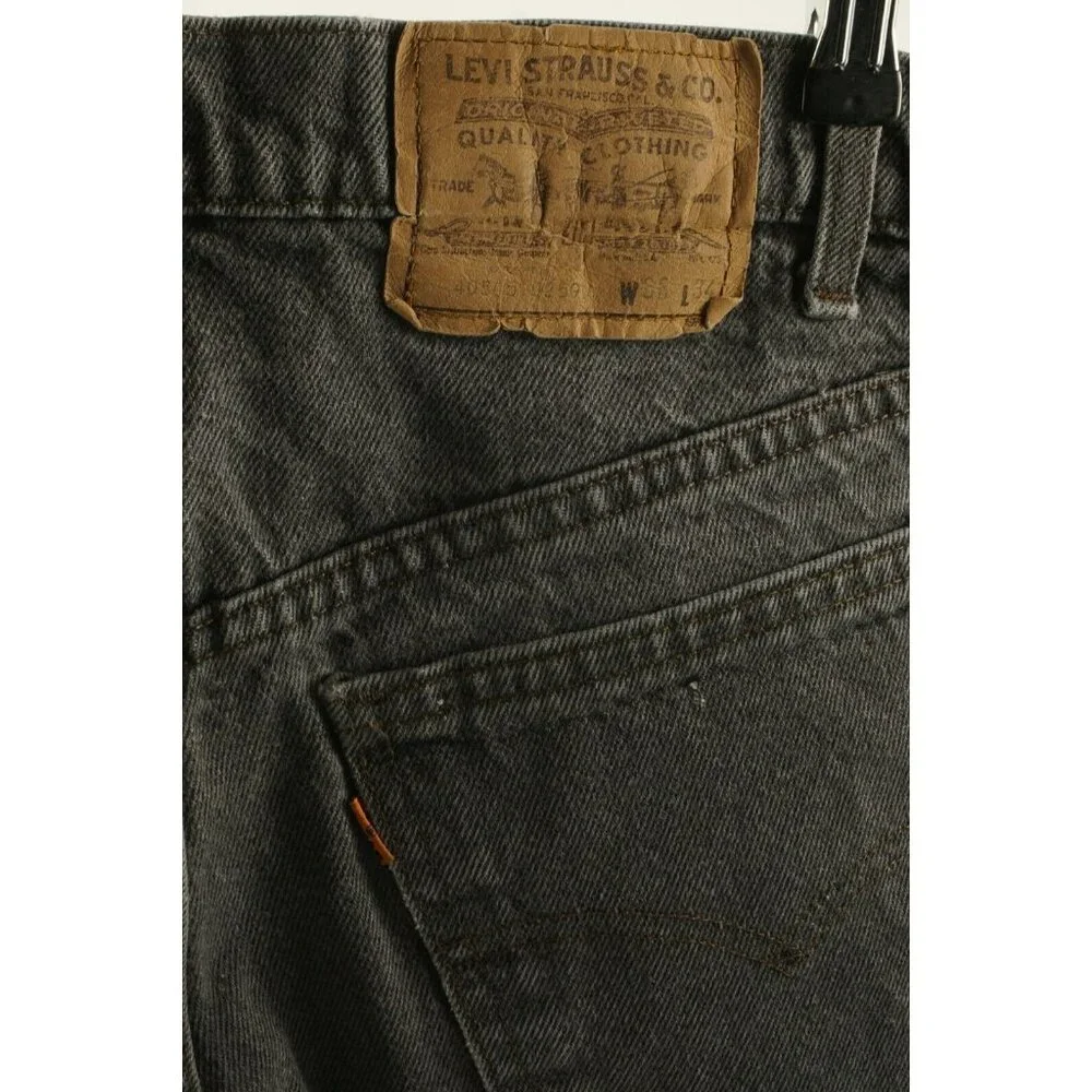 Vintage 1980s Levis USA 40505-0259 Mens 34 x 29 Gray Orange Tab Distressed Jeans